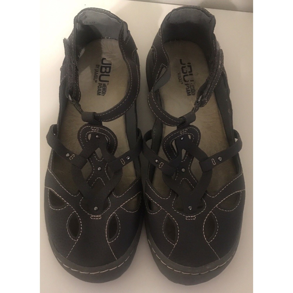 JBU By Jambu Memory Foam Brown Sandals With Adjustable Strap Loop Size 7.5